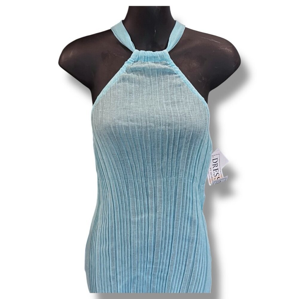 Women's Blue Halter Top Blouse